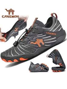 CANEMON Men's Black Outdoor Wading Shoes, Non-Slip Waterproof Hiking Fitness Running Shoes For Fishing, Diving, Beach, Swimming - Grey - View 2