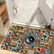 1 Stück gemusterter Teppich, modernes Kunstdesign Bodenmatte, Polyester, rutschfeste Rückseite, maschinenwaschbar, vielseitig für innen und außen nutzbar, Wohndekoration Teppich für Wohnzimmer, Schlafzimmer, Esszimmer, Camping