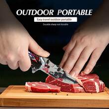 Cool Skull Ghost Head Pattern Stainless Steel Multi-Purpose Folding Knife, Portable Rope Knife And Glass Shredder, Metal Handle, Perfect For Camping, Fishing And Outdoor Adventures, Perfect Gift For Men, Compound Holiday Gift - Nhiều màu A - Xem 4
