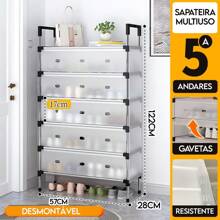 Sapateira Multiuso 5 Andares Com Porta Organizador de Calçados Desmontável Armário