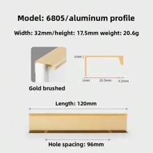 1pc Modern Simple Aluminum Alloy Hidden Furniture Cabinet Door Handle Side Installation Without Drilling Installation Wardrobe Cabinet Drawer Handle Furniture Hardware