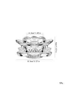 1pc Transparent Glass Lotus Candle Holder Fuel Supplies Butter Lamp Household Candle Base Holiday Wedding Ornaments