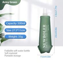 TPU Outdoor Sport Bottle Folding Soft Flask Drink Water Bottle For Running Camping Hiking Bicycle Fitness Water Bag - Multicolor - View 14