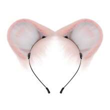 Cute Furry Cat Ear Headband, Playful Bicolor Plush Animal Ear Hair Hoop Decoration