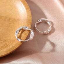 Earrings 925 Silver Hoop Earrings For Women 18k Gold Metal Allergy-Friendly Non-Stop Ring Earrings Earrings Small Twisted Christmas Present For Women Gift