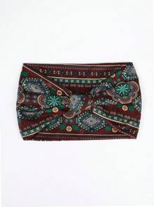 Diadema deportiva de yoga estilo bohemio, europeo y americano para mujeres, diadema ancha impresa y de unicolor, turbante, diadema para absorber el sudor