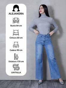 Suéter de Cuello Alto de Punto Suave con Ajuste Entallado para Estilo Casual o de Oficina - Gris - Ver 3