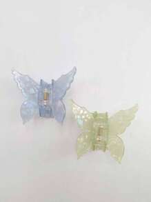 1pc Pack Acetate Fiber 6cm Butterfly Hair Claw Clip Ombre Decorative Sweet Ponytail Clip, Suitable For Women & Girls Daily Wear Hair Clips Hair Jaw Clip Hair Clamps Hair Clutch Hair Catcher Clip
