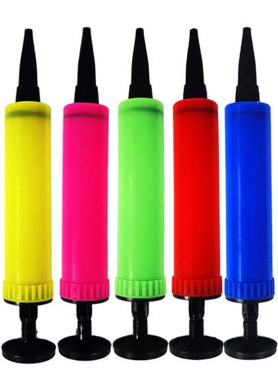 Balloon Pump; 1/5 Piece Color Random Balloon Pump; Manual Push-Pull Type Pump; Portable Plastic Balloon Pump; Birthday Party, Portable Mini Manual-Pull Type Pump, Small Manual Balloon Toy Pump; U-Shaped Air Cushion; Pump; Mother's Day; Wedding; Graduation Ceremony.