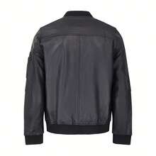 Bolongaro Trevor Real Leather MA1 Bomber Jacket - Black - View 7