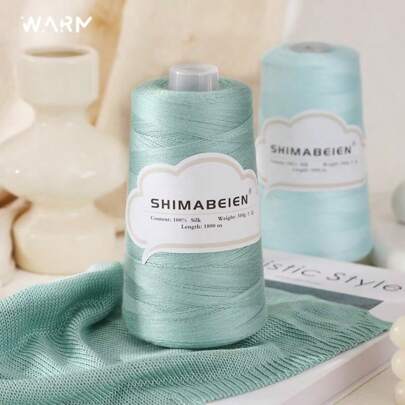 300g, 1800m Fio de Renda de Carvão de Seda de Amoreira para Tricô e Crochê de Colete, Xale, Suéter Artesanal, Fio de Renda para Primavera e Verão, Macio e Amigo da Pele 300g