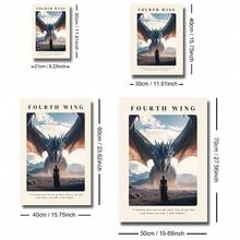 1pc Unframed Fourth Wing Dragon Rider Wall Art Canvas Poster Print Minimalist Bookish Art Painting For Book Lover,Living Room,Bedroom,Modern Home Decoration - Multicolor - View 8