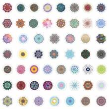 50 PIEZAS Pegatinas de mandala estilo vinilos estéticos para scrapbooking, diarios, paragolpes, monopatines, botellas de agua, dibujos animados, cascos de trabajo, automóviles y decoraciones
