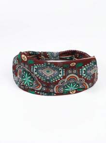 Diadema deportiva de yoga estilo bohemio, europeo y americano para mujeres, diadema ancha impresa y de unicolor, turbante, diadema para absorber el sudor