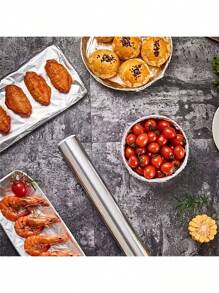 1 Roll-Thickened Aluminum Foil Roll 30x100cm, Multi-Purpose Barbecue Aluminum Foil, Outdoor Barbecue, Air Fryer, Oven Special Non-Stick Aluminum Foil, Perfect For Home, Restaurant, Outdoor Party, Outdoor Barbecue Baking, High Temperature Resistant, Anti-Oil, Easy To Carry, Keep Fresh, Lock Moisture