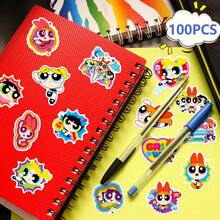 THE POWERPUFF GIRLS 50张可爱卡通贴纸，防水乙烯基贴纸，适用于水瓶、笔记本电脑、剪贴簿、滑板，生日礼物贴纸包[官方授权] - 彩色 - 查看 11