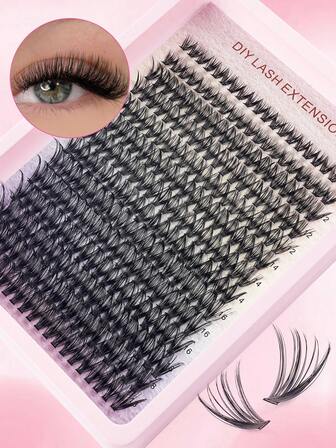 280 PCS/224PCS DIY Eyelash Clusters Eyelash Lengthening Eyelash Clusters Curling Eyelash Ultra-Thick Single Eyelash Eyelash Clusters Lengthening Slender Eyelash Clusters Clustered Eyelash DIY Eyelash Extensions Slender Comic Eyelash Clusters For Beginners At Home 0.07mm D Curled 8-16mm Mixed Natural Eyelash Extensions 30P-100P Eyelash Clusters