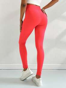 Leggins para dama cómodos para hacer deporte varios colores cómodos flexibles gran calidad  Liso  Casual - Rosa coral - Ver 2