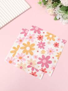 16 piezas Servilletas desechables con diseño de crisantemo, toallas de papel con estilo margarita para suministros de fiesta con tema bohemio, hippie, vintage para cumpleaños, boda, despedida de soltera, celebraciones, decoración de mesa, cocina, comedor y decoración de verano