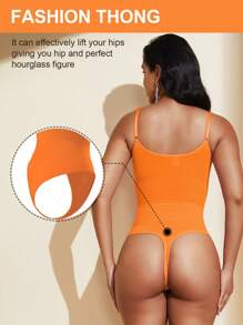 1 Stück nahtloser formender Damen Body mit String-Höschen, verschlankendes Bodyshaperkleidungsstück mit Bauchkontrolle für flachen Bauch, Jumpsuit-Formwäsche zum Taillenshaping