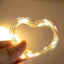 1pack 20/50 LED Photo Clips Copper Wire String Light With 20/50 Clear Clips Fairy DIY Hanging Lamp Suitable For Bedroom Wall Wedding Birthday Party Holiday Festival Activities Shop Garden Decoration