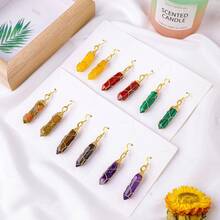 1 对天然水晶双点耳环，提升个人风水，时尚前卫的个性珠宝 - 雙尖子彈耳環 - 查看 3