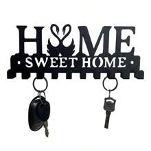1pc Home Supplies Room Decor Metal Home Coat Hook Wall Art Decor - Home Hanger And Keychain - Clothes Hat Rack And Backpack Hanger Decoration For Home Decor Storage, Living Room, Hallway, Office (Black) Christmas Suitable For Holiday Gifts, Shower Room Razor Hook, Key Hook, Kitchen Hook