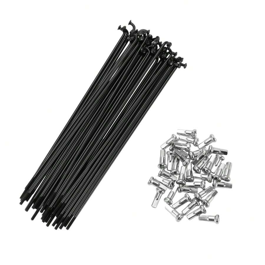 Bicycle Spokes Steel Bike Spoke With Nipples For Most Bicycle - 黑色 140mm 14G 36件鋼 - 查看 1