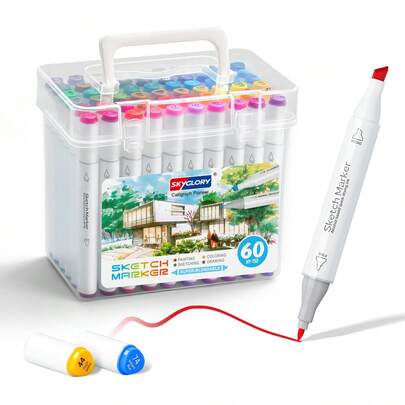 36/24/12色儿童酒精马克笔，艺术家绘画马克笔，成人涂色和绘画用品，户外课堂和家庭聚会的完美礼物，返校礼物