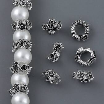 10/20/50pcs Vintage Butterfly & Flower Spacer Beads For DIY Elegant Bracelet, Necklace, Keychain, Jewelry Making, Spring, Graduation Gift