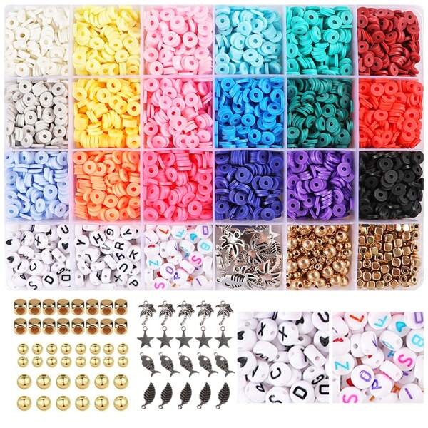 STAREDGE 4000+Pcs Clay Beads Bracelet Making Kit For Beginner, Friendship Bracelet Kit, DIY Arts And Crafts