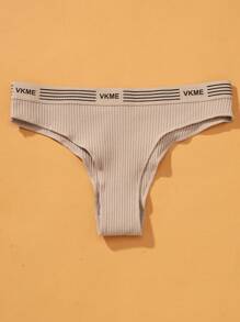 VKME Set di 6 pezzi Mutande basse in cotone, biancheria intima sportiva, pantaloncini brasiliani da donna con motivo a lettere