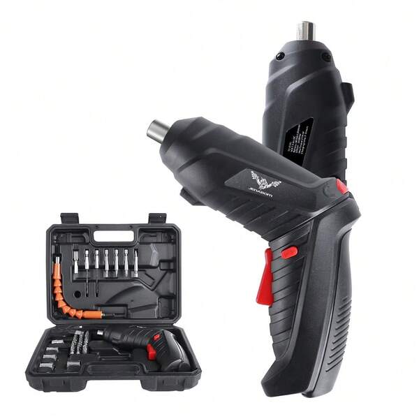 14/26/47 Stücke 3,6V Akku-Elektroschrauber Set - Multifunktionales Drehwerkzeug mit LED Licht, vielseitig für Heimwerker, Holzbearbeitung und DIY Projekte