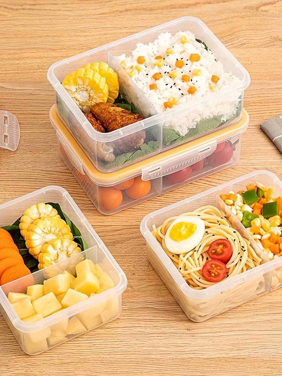 Caja de almuerzo segmentada, recipiente para preparación de comidas - transparente - Ver 1