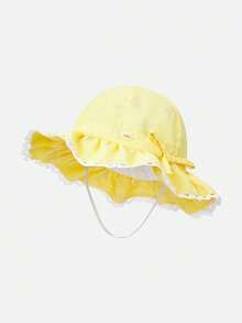 Girls' Bucket Hat, Stylish & Sun-Protective Summer Hat - Yellow Tone - View 2