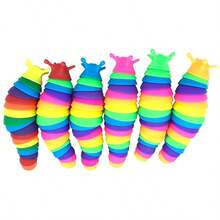1 pièce Jouet anti-stress coloré et malléable, peluche d'escargot aléatoire à presser et à écraser, corps entier mobile, forme amusante, accessoire de décoration, soulagement du stress, cadeau idéal pour la fête des enfants