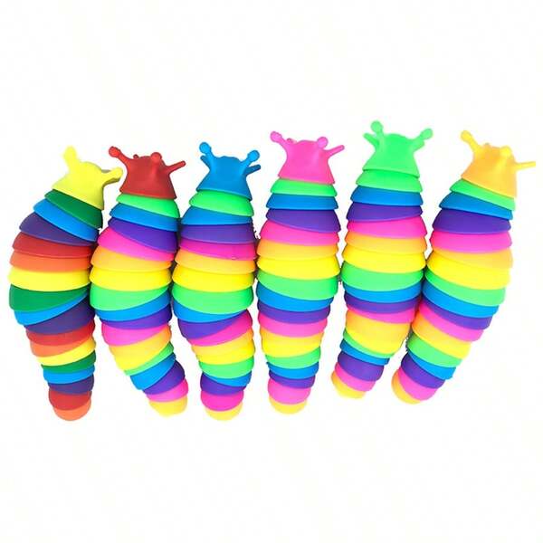 1 pièce Jouet anti-stress coloré et malléable, peluche d'escargot aléatoire à presser et à écraser, corps entier mobile, forme amusante, accessoire de décoration, soulagement du stress, cadeau idéal pour la fête des enfants