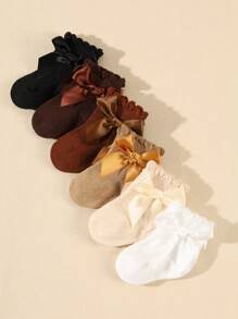 24 pares de calcetines de bebé con moño, adecuados para niños de 0 a 3 años, de media caña, sin ajuste, para primavera/otoño