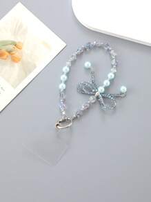 قلادة بلور متعددة الاستخدامات ذات شعور فاخر، سلسلة معلقة ثلاثية الأبعاد بشكل فراشة لؤلؤية مع بطاقة شفافة