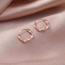 Earrings 925 Silver Hoop Earrings For Women 18k Gold Metal Allergy-Friendly Non-Stop Ring Earrings Earrings Small Twisted Christmas Present For Women Gift