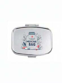 Boîte de rangement portable à deux compartiments pour pilules, mignonne petite boîte de rangement en métal, boîte à bijoux et à pilules portable, cadeau créatif personnalisé avec logo de dessin animé, convient pour les voyages, les activités extérieures, les sacs, les poches, utilisé pour les cadeaux de mariage, les cadeaux et la décoration de réception, boîte de rangement de voyage décorée de manière unique, parfaite pour les voyages, conception compacte, facile à utiliser, convient pour la gestion des médicaments/tous les groupes d'âge (4 options)