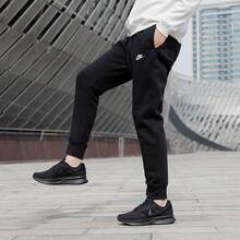 Nike Men's Pants, Spring New Arrival, Sporty Casual Basic Simple Fleece Lined Warm Slim Fit Long Sweatpants BV2672-010 - Black - View 4