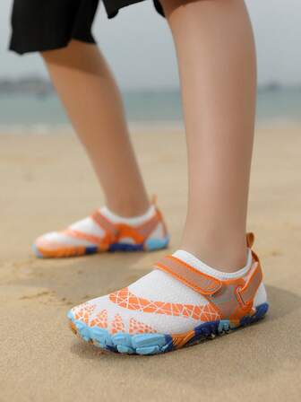 1 Pair Low-Top Kids Breathable Flat Shoes, Fitness & Yoga Indoor Shoes, Athletic Shoes, Youth Outdoor Climbing Shoes, Beach Anti-Cut Swimming Shoes, Beach Holiday Matching Family Shoes