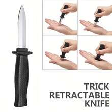 Novedad 2025 - Cuchillo de juguete retráctil para asustar, cuchillo de broma de hoja encogible, juguete de broma de hoja falsa, accesorio de actuación para adultos, regalo de broma práctica - regalo de cumpleaños - regalo festivo - Multicolor - Ver 2