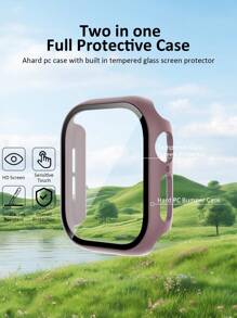 1 pieza Estuche protector para , a prueba de golpes, resistente a los arañazos, impermeable, de material PC duro con textura mate fina, compatible con protector de pantalla de vidrio templado 9H, apto para Series 40/44/41/45/42/46/49mm, adecuado para hombres y mujeres