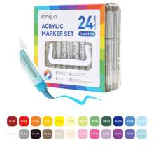 9 Stücke gerade Flüssig-Acryl Marker Stifte mit weichen Spitzen für Kunststudierende, geeignet für nicht-transparentes Graffiti und stapelbare Farben, verwendbar für DIY Malerei auf Holz, Keramik und Steinen