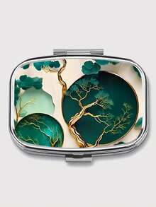 1 hộp đựng thuốc bằng kim loại họa tiết đá cẩm thạch có 2 ngăn - Hộp đựng thuốc thời trang, di động khi đi du lịch và sử dụng hàng ngày - Quà tặng lý tưởng cho phụ nữ, nam giới hoặc sự sáng tạo độc đáo, hộp đựng thuốc - Hộp đựng thuốc vuông - Xem 3