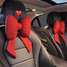 1pc Bowknot Ribbon Car Headrest Neck Pillow Creative Cotton And Breathable Comfortable Car Pillow Goddess Automotive Supplies