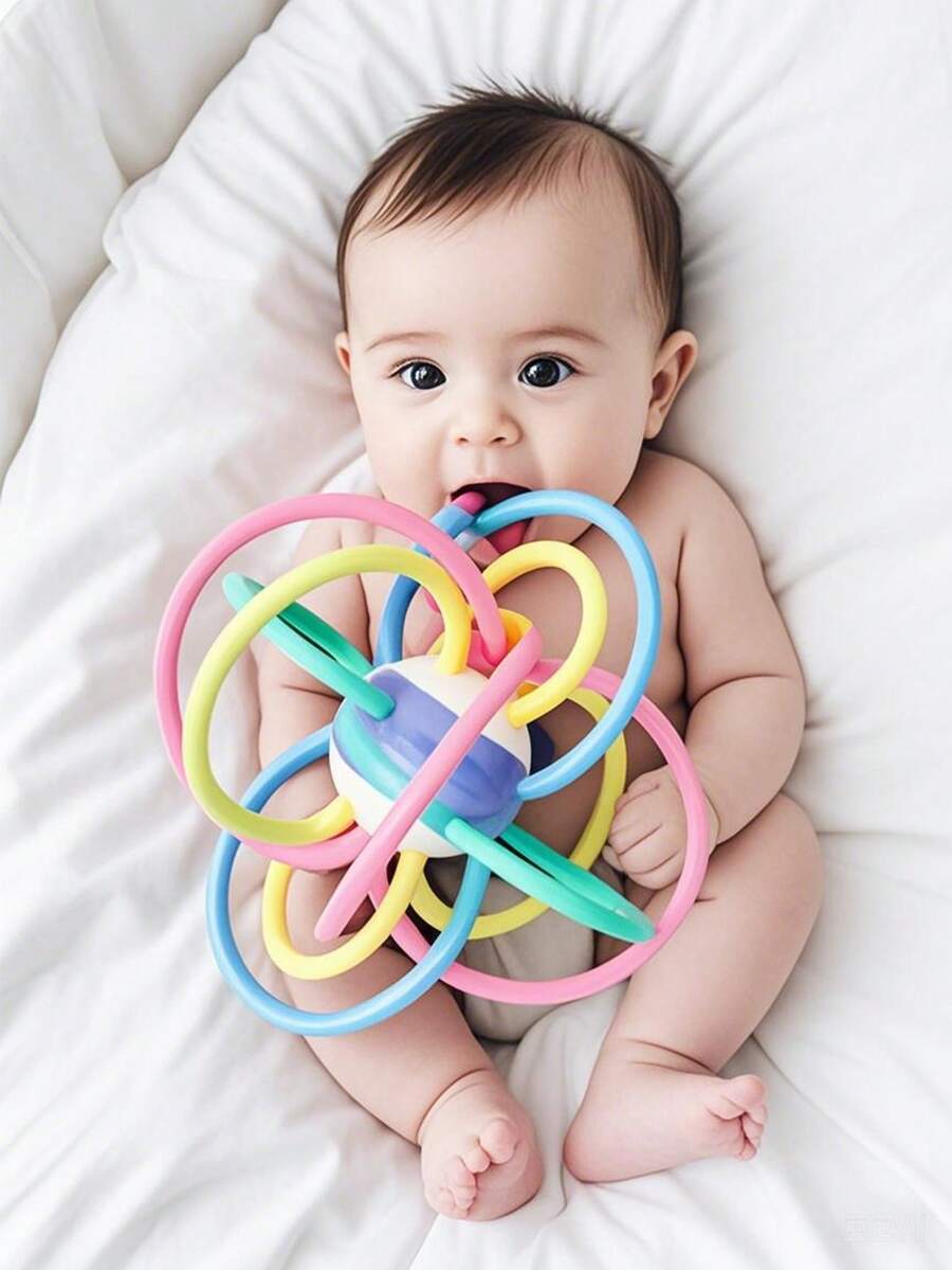 Infant Manhattan Ball - Baby Teether Molar Hand Gripper - Biting Le Rattle Hand Clap - 0-3 Years Old Baby Toy - Manhattan Ball - View 1
