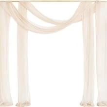 75*300cm/75*600cm 1pc Wedding Arch Draping Fabric Chiffon Outdoor Curtain Backdrop Sheer Arch Drapes For Thanksgiving Christmas Wedding Ceremony Party Ceiling Decoration Wedding Draping Fabric, Lavender Sheer Fabric For Draping Chiffon Fabric Drapes For Wedding Arch Decor Summer Birthday Gifts Beach Back To School School Supplies Room Decor